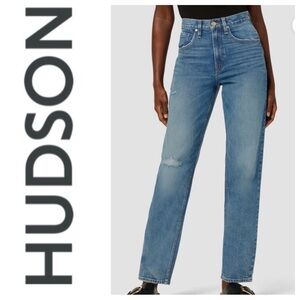 Hudson James high-rise wide leg slightly tapered jeans size 30 medium wash